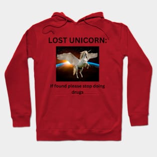 Lost unicorn if found pleased stop doing dr*gs Hoodie